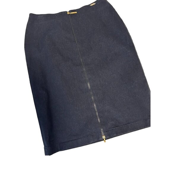 St. John Sport Denim Zippered Pencil Skirt  Size 4 - Picture 3 of 7